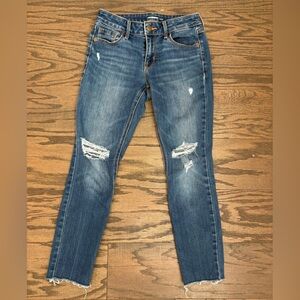 Old Navy Women's Size 2 Petite 2P Skinny Distressed Medium Wash Denim Blue Jeans